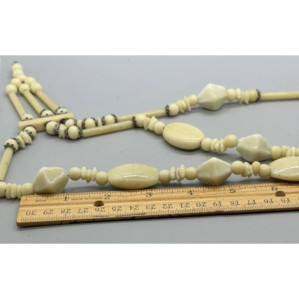 Vintage Multi Strand Glass and Stone Bead Statement 17